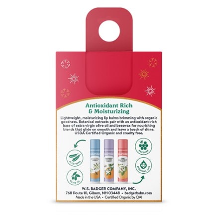 Badger Holiday Lip Balm Set - Package of 3 1