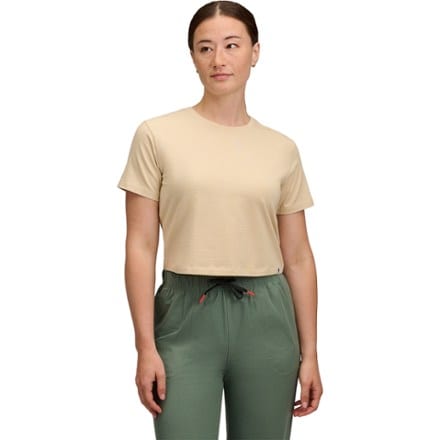 Black Diamond Stripe Crop T-Shirt - Women's 1
