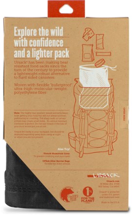 Ursack Major Bear Sack - 10 Liters Back view (Black)