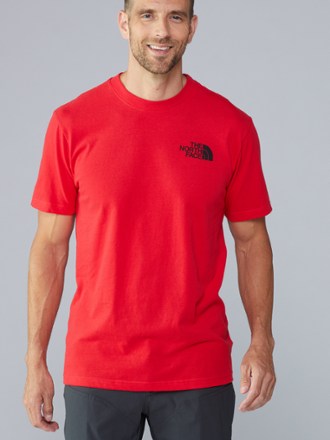 mens red north face t shirt