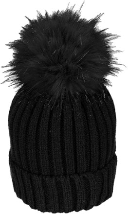 womens black pom pom hat