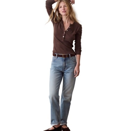 Marine Layer Mini Rib Henley Shirt - Women's 5