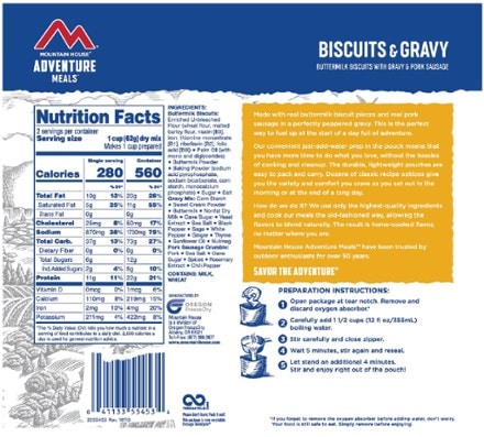 Mountain House Biscuits & Gravy - 2 Servings 1