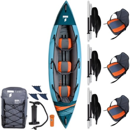 TAHE Beach LP3 Tandem Inflatable Kayak with Paddles 0