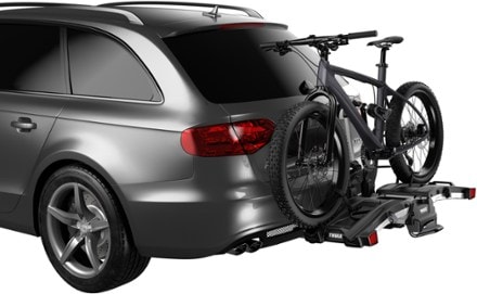 Thule EasyFold XT 2-Bike Hitch Rack In use with a Fat tired bike