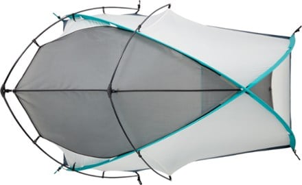 REI Co-op Arete ASL 2 Tent - 2018 Overhead with top window closed (Kabocha Orange)