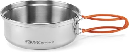 GSI Outdoors Glacier Stainless 1-Person Mess Kit Front view (Stainless Steel)