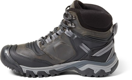 KEEN Ridge Flex Mid Waterproof Hiking Boots - Men's Left view (Magnet/Black)