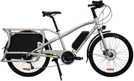Yuba Electric Boda Boda Step-Over Bike Side view (Sandstone)