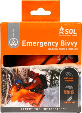 SOL Emergency Bivvy with Rescue Whistle and Tinder Cord 0