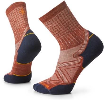 Smartwool Performance Run Targeted Cushion Pattern Mid Crew Socks - Men's 0