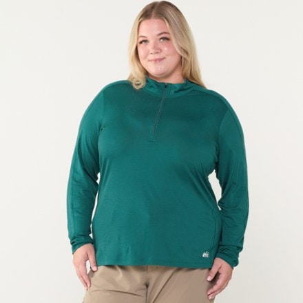 REI Co-op Merino 185 Long-Sleeve Half-Zip Base Layer Top - Women's Plus Sizes 1