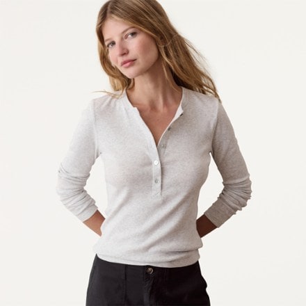 Marine Layer Mini Rib Henley Shirt - Women's 0