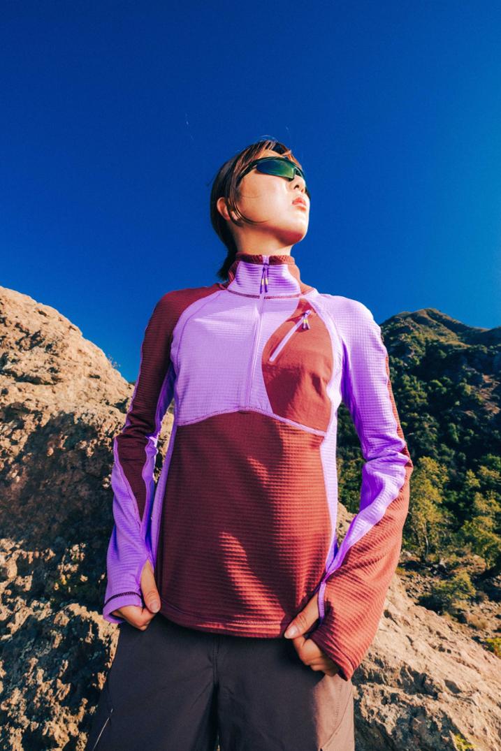 Location Image for Joytrek Grid Fleece Zip-Neck Pullover - Women's