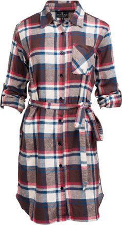 blue and red plaid dress