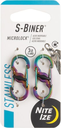 Nite Ize S-Biner Aluminum MicroLock Dual Carabiners - Package of 2 1