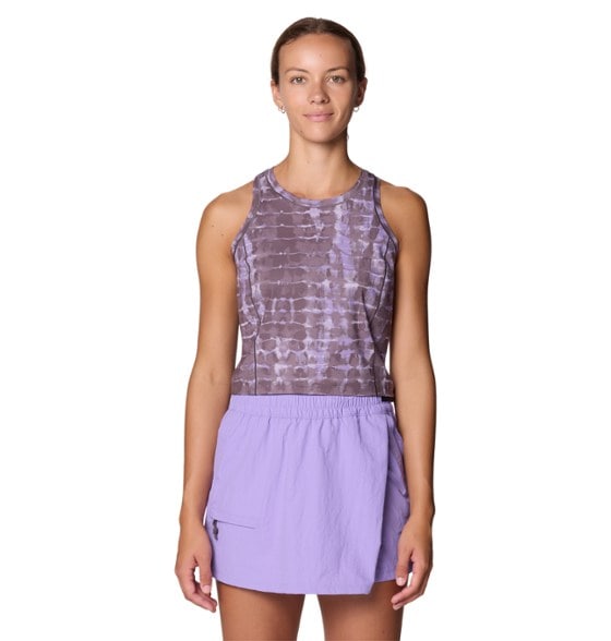 On Body Image of color Purple Sage Prismatic Print