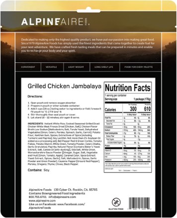 AlpineAire Foods Grilled Chicken Jambalaya - 1 Serving 2