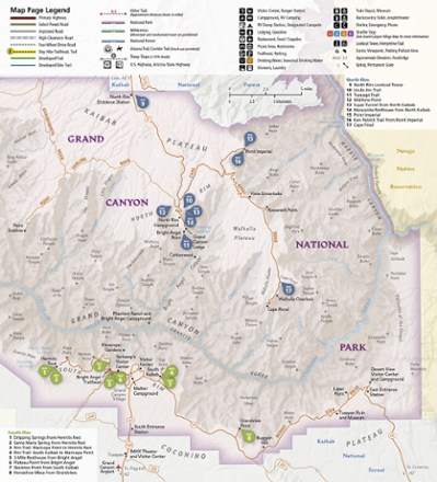 National Geographic Grand Canyon National Park Day Hikes Topographic Map Guide 1