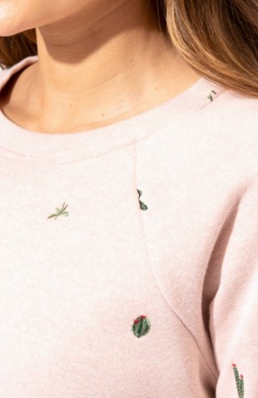 Threads 4 Thought Cacti Embroidery Triblend Crew Sweatshirt - Women's 3