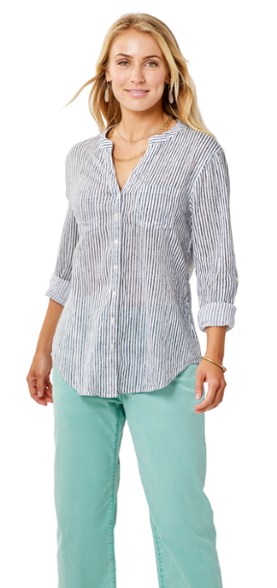 On Body Image of color Navy Milos Stripe