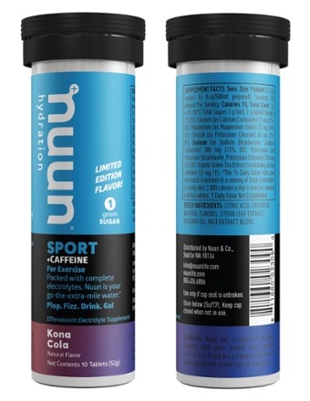NUUN Sport + Caffeine Hydration Tablets - Kona Kola - 10 Servings 1