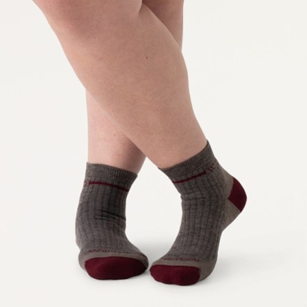 Wide Open Single Stripe Cushioned Quarter Socks - Women's 2