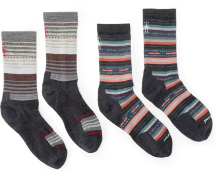 Smartwool Everyday Margarita/Stitch Stripe Cushion Crew Socks - Women's - 2 Pairs 0
