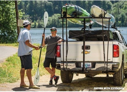 Yakima LongArm Truck Bed Extender Rack Extension In Use (LongArm Truck Bed Extender Rack sold separately)