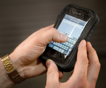 In use with phone (Confetti/Blac