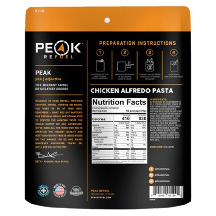 PEAK REFUEL Chicken Alfredo Pasta - 2 Servings 1