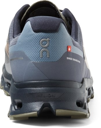 On Cloudvista Trail-Running Shoes - Men's Back view (Midnight/Olive)