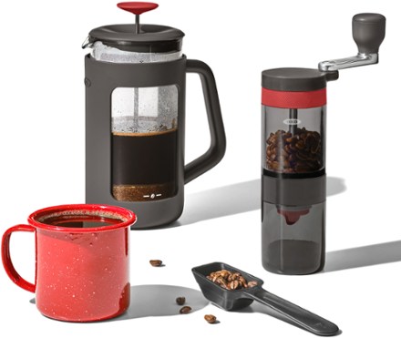 OXO Outdoor Manual Coffee Grinder Coffee press and accessories not included.