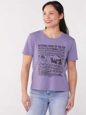 Parks Project Women's National Parks Checklist T-Shirt Purple S