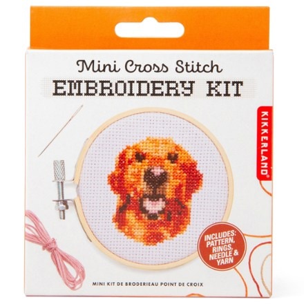 Kikkerland Mini Cross Stitch Embroidery Kit - Dog 0