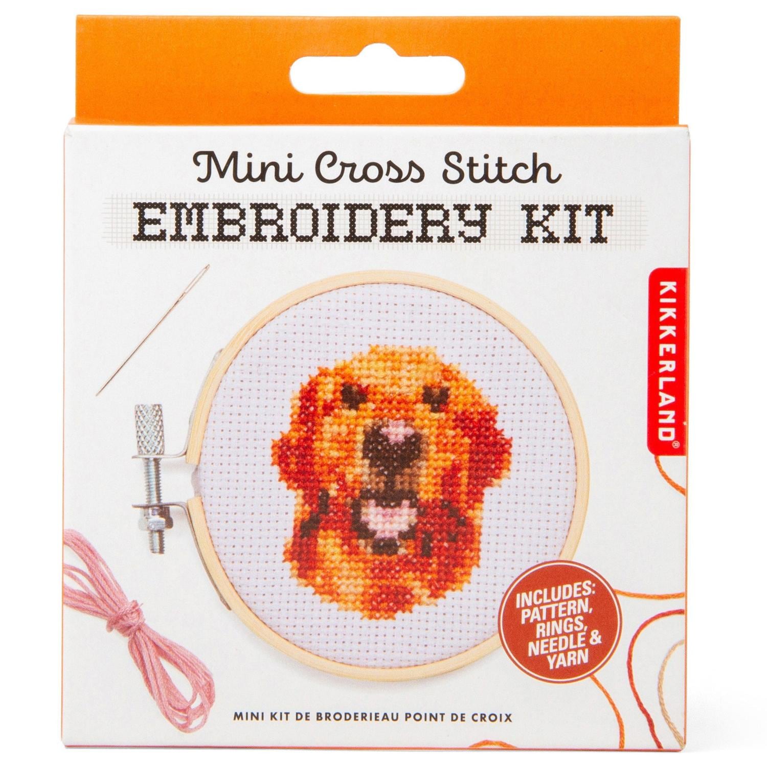 Mini Cross Stitch Embroidery Kit - Dog