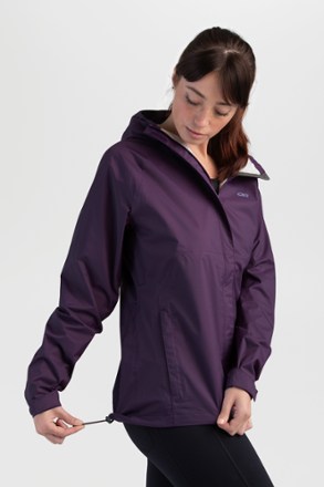 womens rain jacket with 2 way zipper