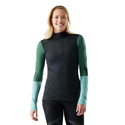 Smartwool Intraknit Thermal Merino Colorblock Quarter-Zip Base Layer Top - Women's 1