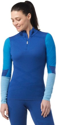 Smartwool Intraknit Thermal Merino Colorblock Quarter-Zip Base Layer Top - Women's 1