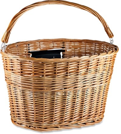 Bike Wicker Baskets Front Handlebar Bicycle Basket With Lid and Leather  Belt Easy to Install Bicycle Accessory Brown 