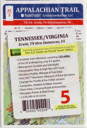 AntiGravityGear Appalachian Trail Pocket Profile Map: Tennessee/Virginia (Erwin, TN - Damascus, VA) 0