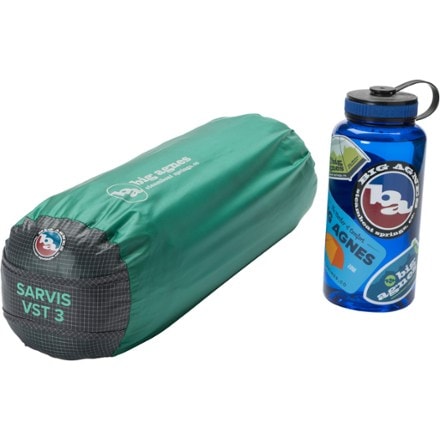 Big Agnes Sarvis VST 3 Tent 32 fl. oz. water bottle for scale (not included)