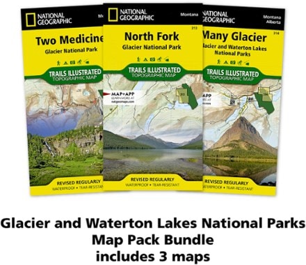 National Geographic Glacier & Waterton Lakes National Parks Topographic Map Pack 1