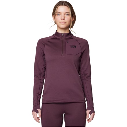 Mountain Hardwear Women's Up First Tech Fleece Quarter-Zip  Purple L