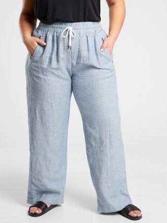 Athleta Cabo Linen Wide Leg Pants 