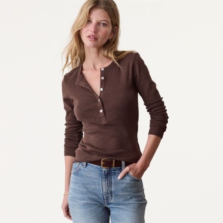 Marine Layer Mini Rib Henley Shirt - Women's 0