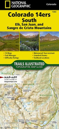 National Geographic Colorado 14ers South Topographic Map Guide 0