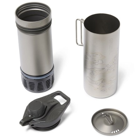 Grayl GeoPress Ti Water Filter and Purifier Bottle Plus Cook Lid 10