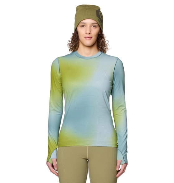 On Body Image of color Blue Sage Multi Ombre Print