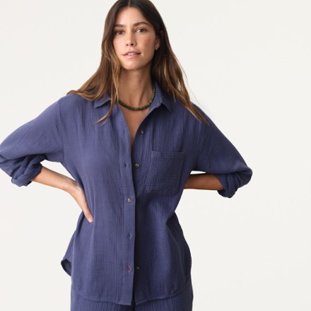 Marine Layer Jane Relaxed Double Cloth Shirt 3
